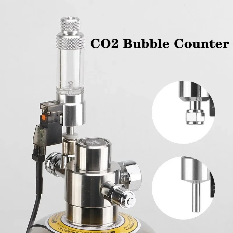 Aquarium CO2 Bubble Counter with Solenoid Valve Non-return Carbon Dioxide Measurement Device CO2 Reaction Control System