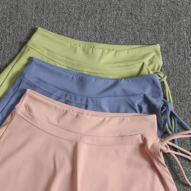 Rimocy Women Sports Tennis Fitness Short Skirts 2024 Summer Quick Drying Lace Up Yoga Skirts Woman Mini Golf Sporting Skirts