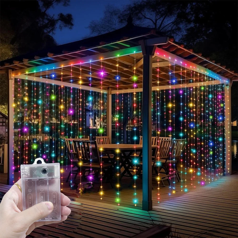 LED 8 Mode Home Room Party Lamp Battery for Festoon Curtain Lights Wedding Holiday Garden Fairy Lights String Christmas Decor