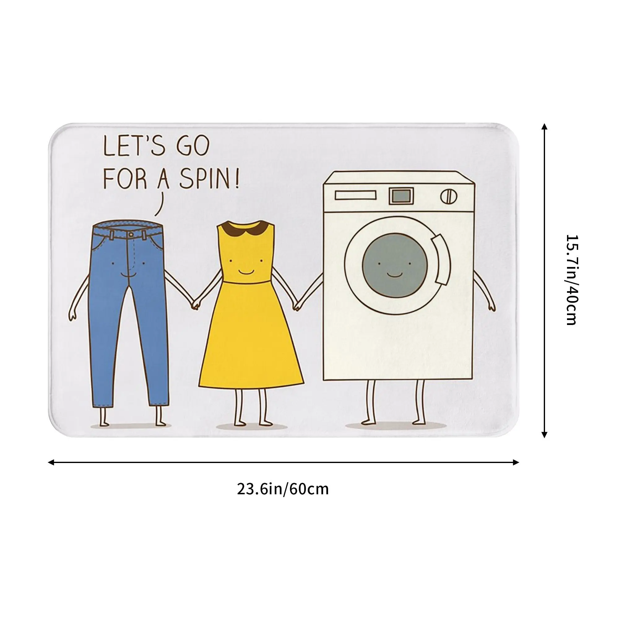 Let's go for a spin Anti-slip Doormat Floor Mat Durable Carpet Rug for Kitchen Entrance Home Living room Footpad Mats