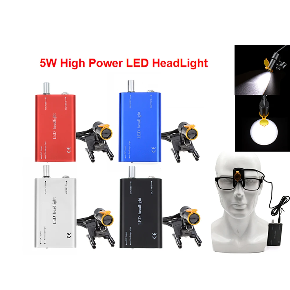 APHRODITE 5W Dental Plastic High Power LED Headlight with Orange Optical Filter Light Shield DY-007 Clip on Binocular Loupe