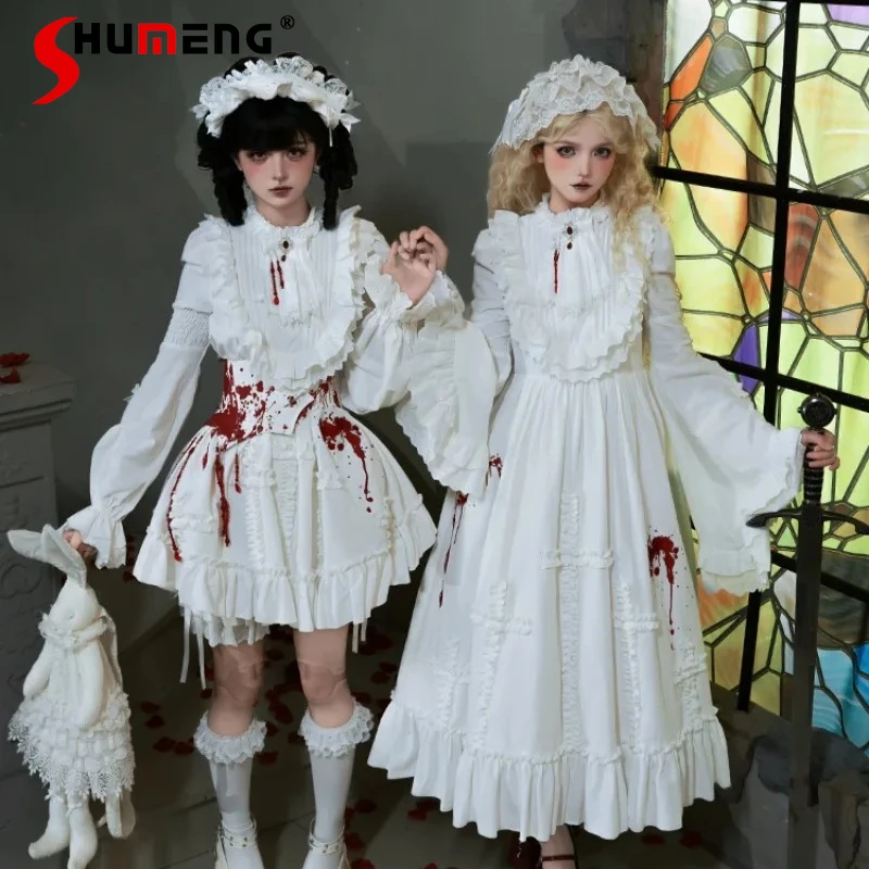 Robe gothique japonaise Y2k à manches longues, robe OP Ultra courte, nouvelle collection automne Lolita, longue taille haute, robes Slim pour dames