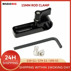 MAGICRIG Single Hole 15mm Rail Clamp Mount Rod Clamp on DSLR Camera Handle / Cage / Plate for Rod Extension DSLR Camera Rig-Y201