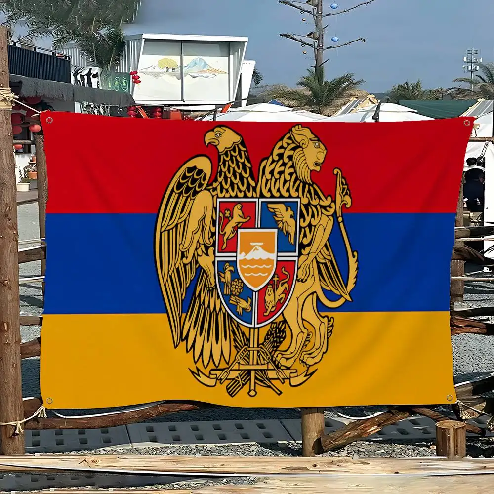 Armenia Armenians Flag Creative Pattern Hanging Flag Polyester Printed Banner Hand Pulled Flag