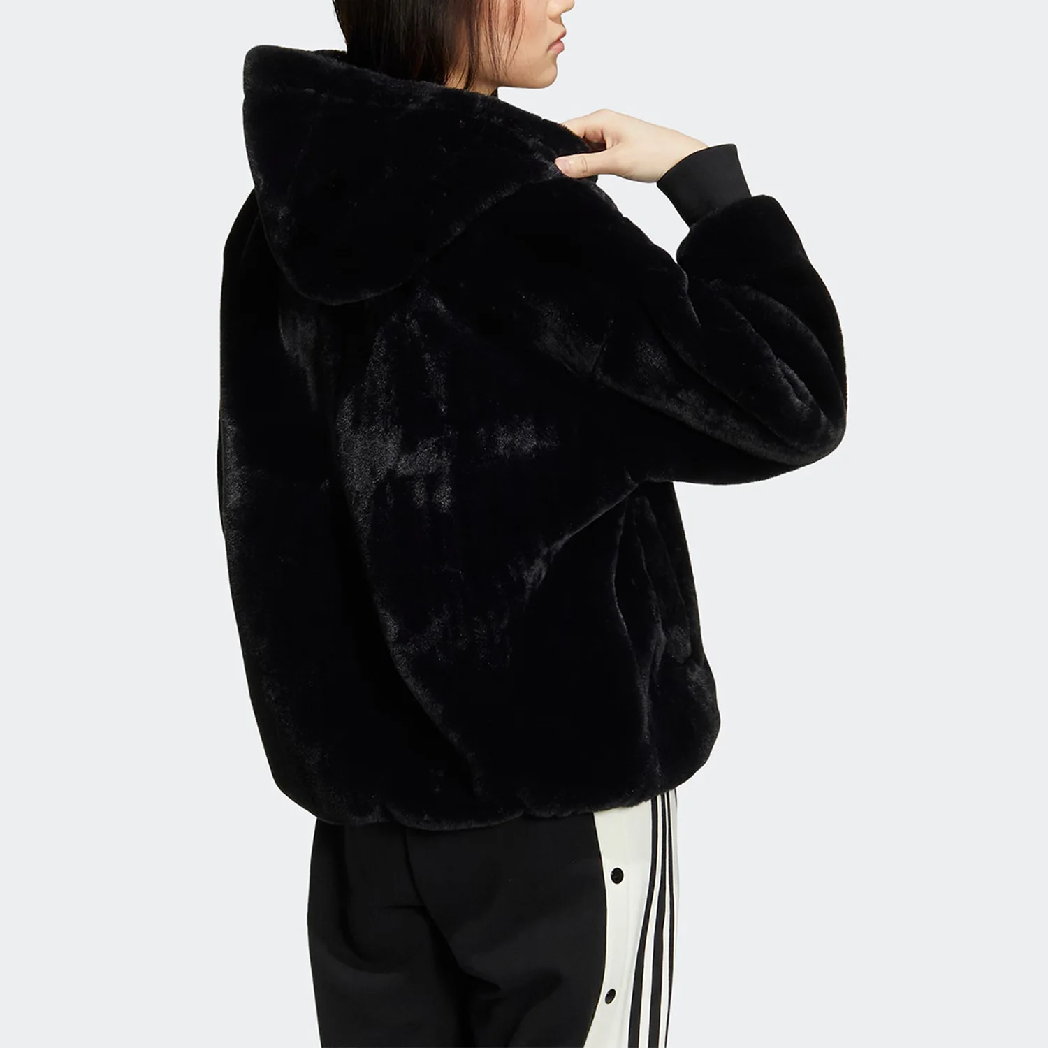 Adidas Originals Authentic Imitation Fur Side Zip Women's Sports Jacket IC8130