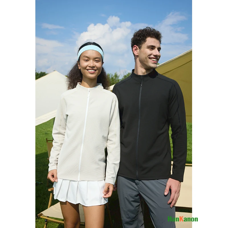 Unisex Quick - Dry Long - Sleeve Zip - Up Sports Jacket with  Pattern | Spring/Autumn Outdoor Running & Casual Versatile Wear