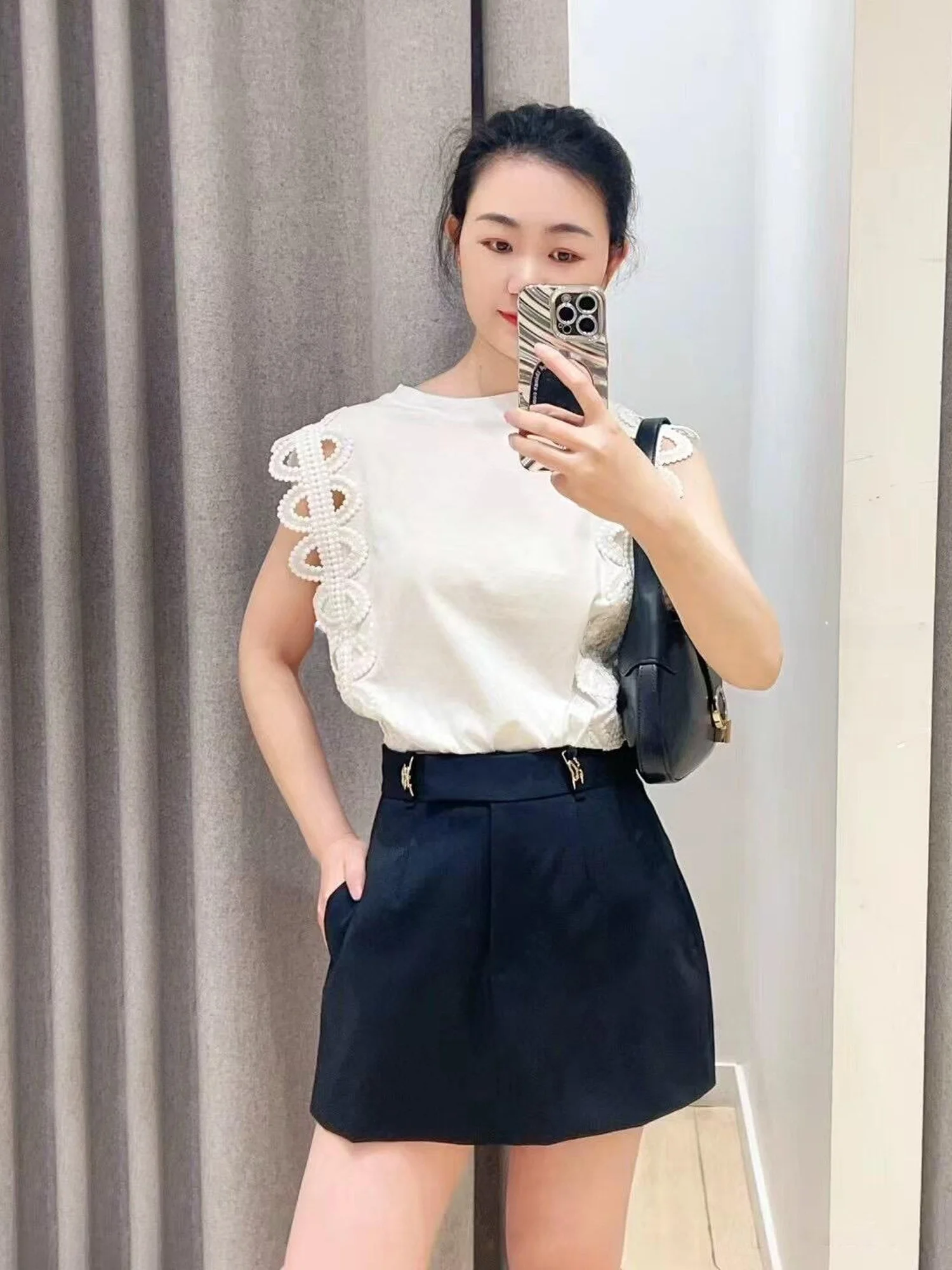 

Faionable Casual Women's Svel Vest Hollow out Design Summer New Sle Commute Sle Regular Fit ort Length Top