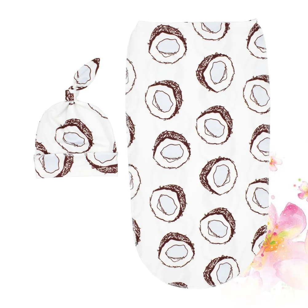 

1Pcs Anti-Startle Swaddle Sack Soft Stretchy Newborn Sleeping Bag Photo Prop Sleep Sack with Knotted Hat Baby Swaddle Wrap