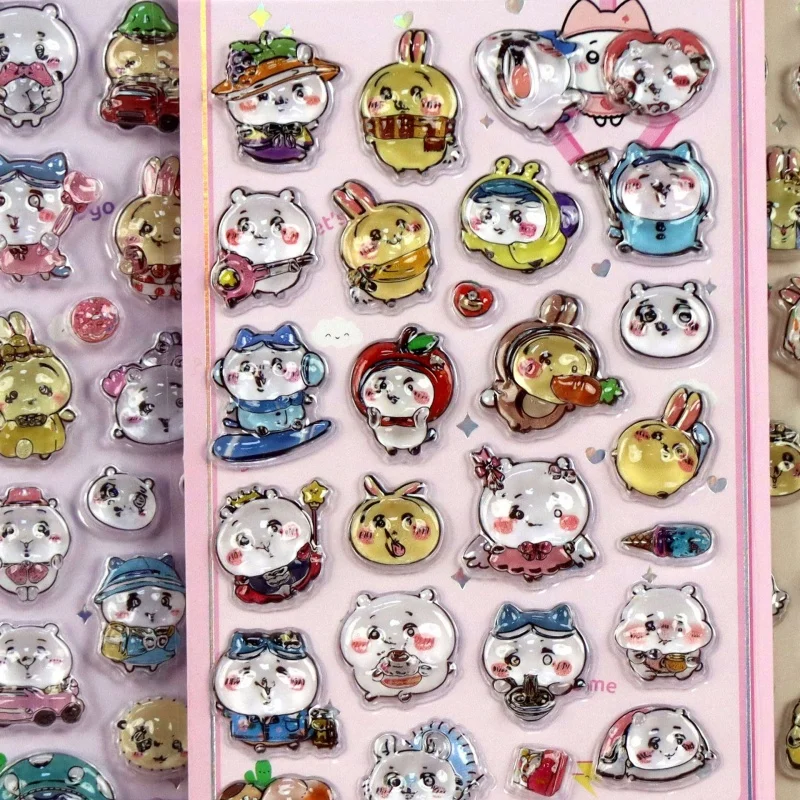 

4-20 шт. 3D-наклейки в японском стиле из твердой эпоксидной смолы с тиснением, мультяшные стикеры Chiikawa, ПВХ-декали, милые декоративные подарки оптом