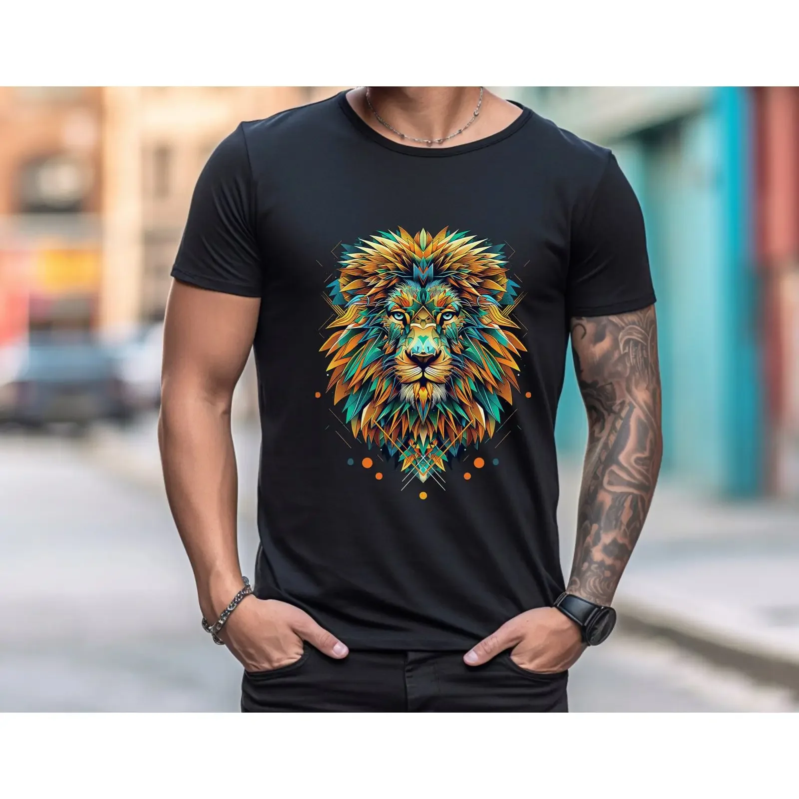 Majestic Lion T Shirt Bold and Fierce Jersey  vintage Washed streetwear Stylish Top For Everyday Wear Versatile Casual