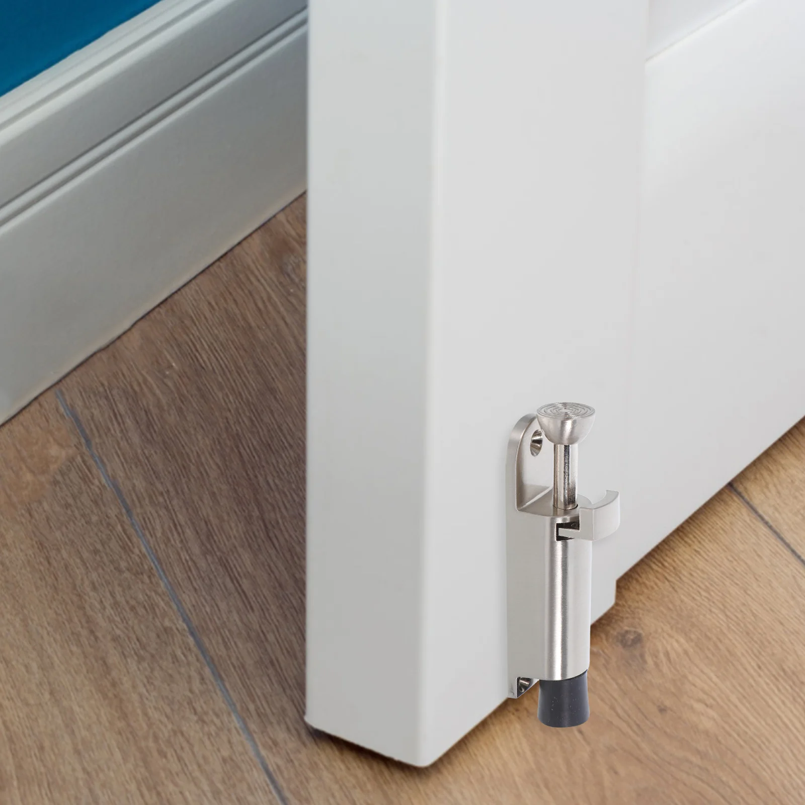 

Spring-Loaded Latch Zinc Alloy Door Bolt for Double Doors Bottom Mounted Floor Latch Office Store Door Lock Durable Security