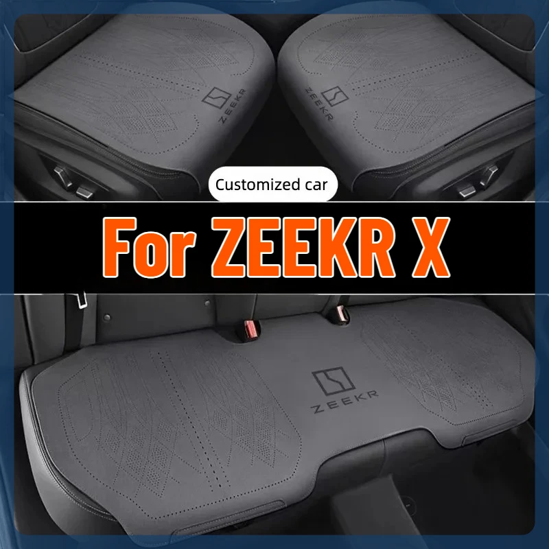 For ZEEKR X Suede Leather Full Set Seat Covers Anti-Wear Anti-Slip Waterproof Seat Protector Cushions Car Interior Accessories
