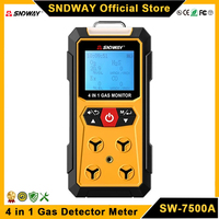 SNDWAY SW-7500A Gas Detector Meter 4 in 1 Oxygen O2 Carbon Monoxide CO H2S Ex Combustible Gas Analyzer Leak Detector