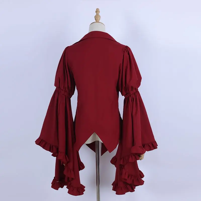 Deeptown Black Elegant Lolita Shirts Women White Gothic Vintage Flare Sleeve Blouses Japanese Fashion Loose Jirai Kei Aesthetic