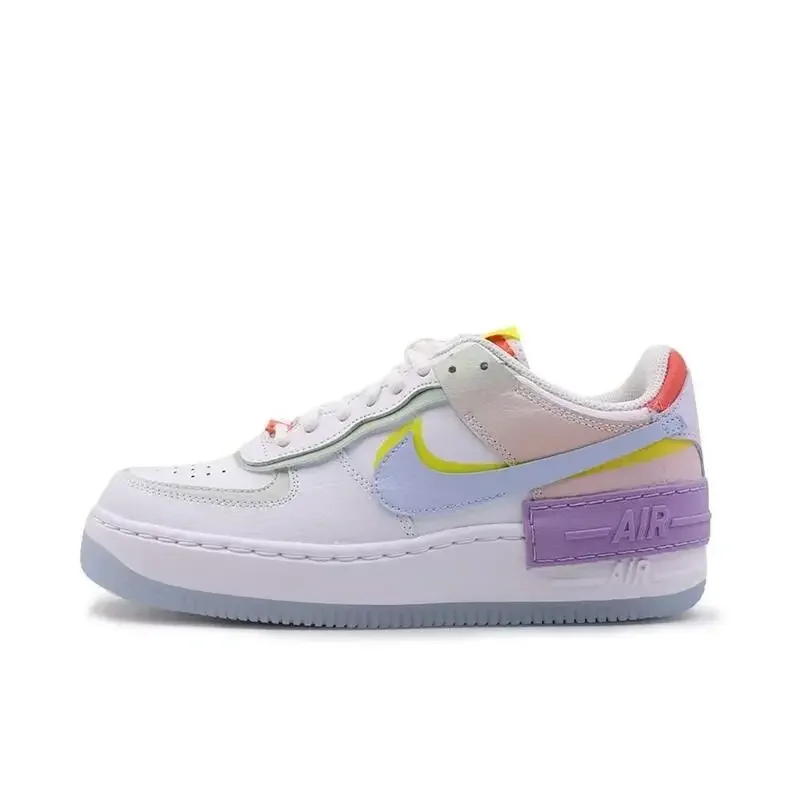 Nike Air Force 1 Shadow Macaron Comfortable Trendy Dopamine Wear Resistant Outdoor Low Cut Board Shoes Women's Beige Brown