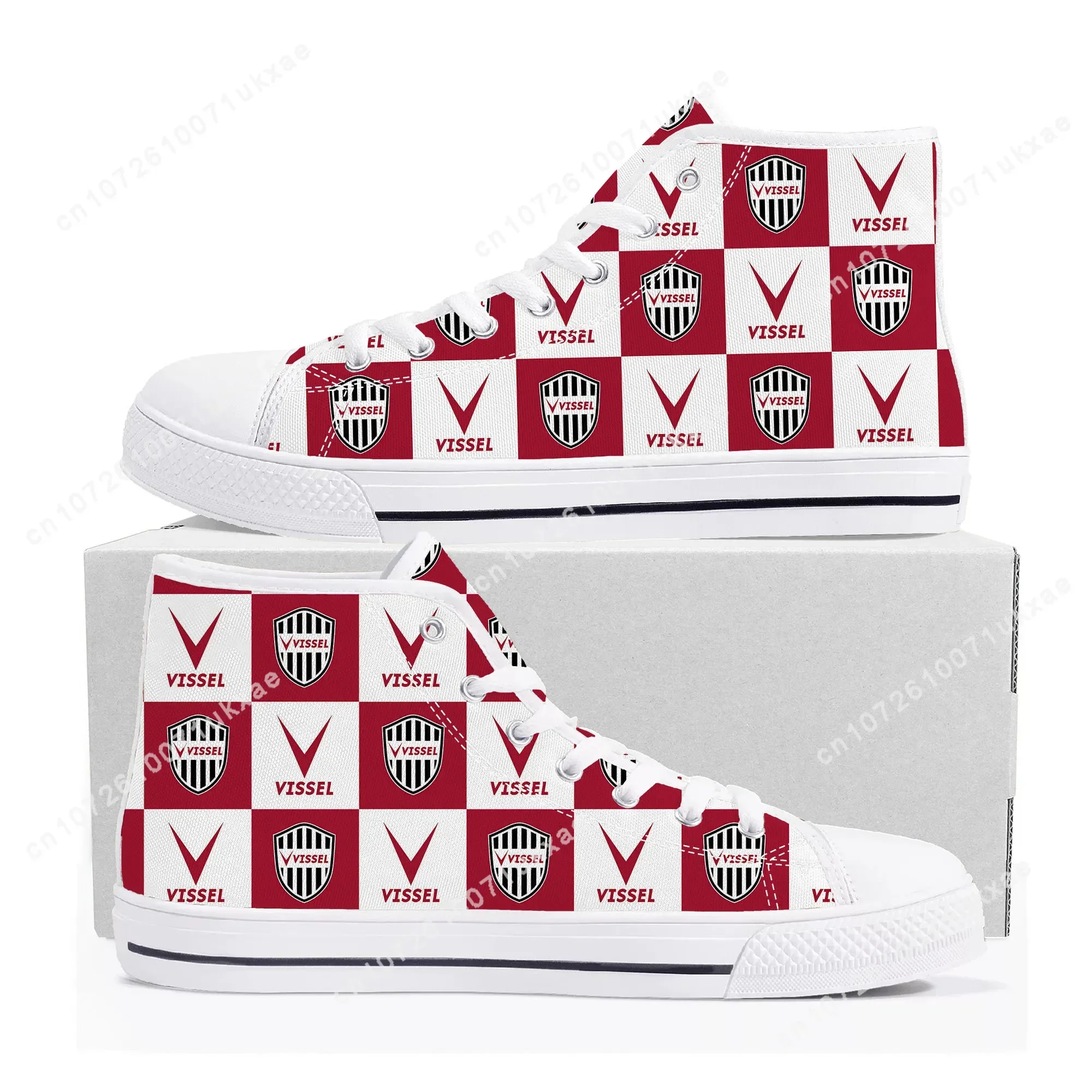 ヴィッセル Vissel Football High Top Sneakers Mens Womens Teenager Canvas High Quality Sneaker Casual Custom Made Shoes Customize DIY