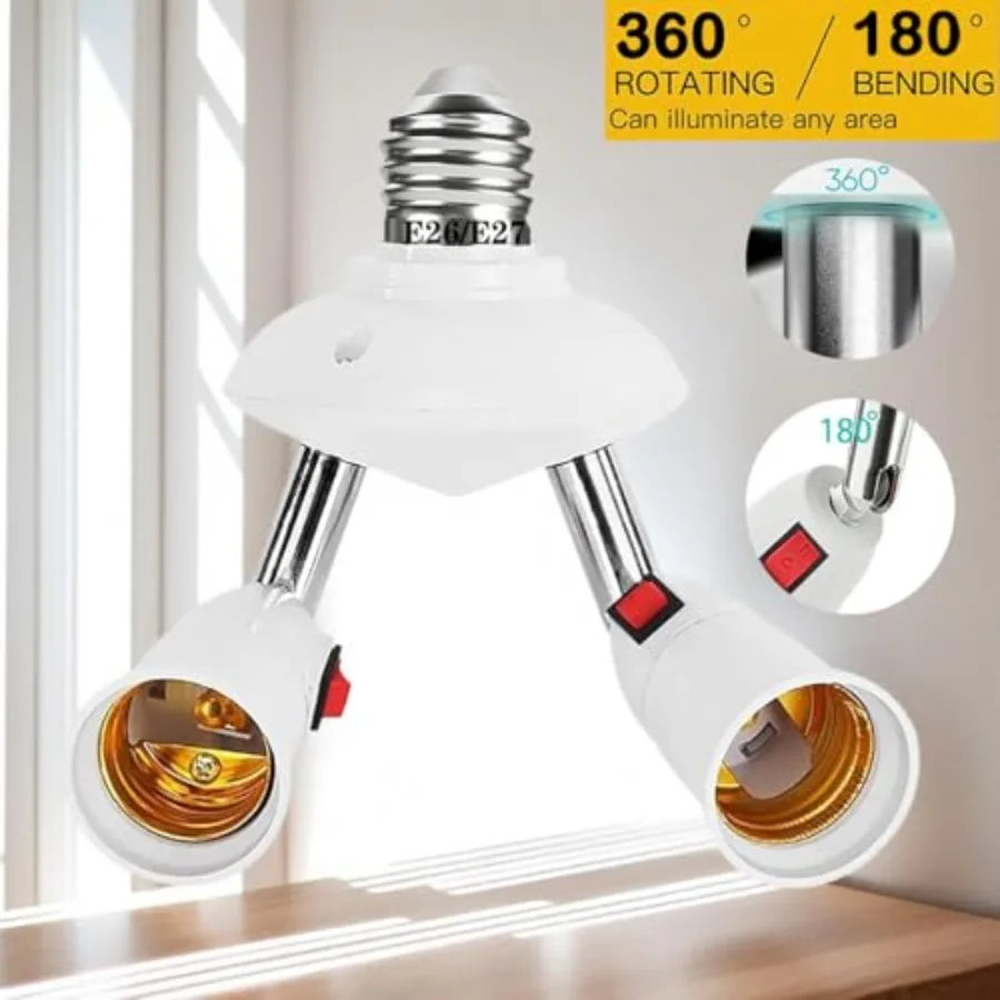 60 Degrees Adjustable E6/E7 Splitter Socket Adapter. E6/E7 Standard LED Bulbs 60 Degrees Adjustable 80 Degree