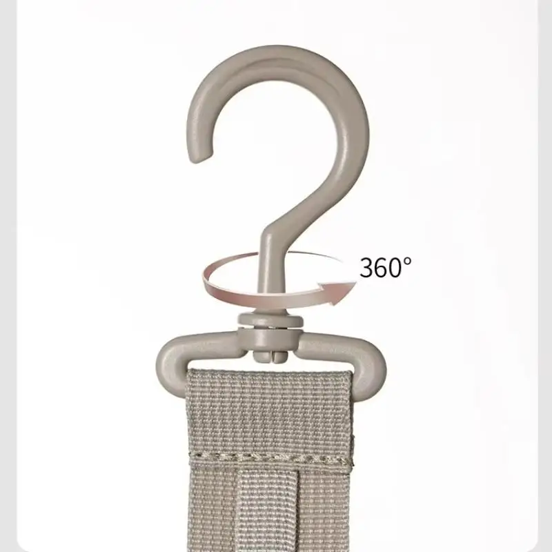 Wardrobe Hanging Hat Storage Rack 10 Anti-slip Clips Adjustable Rope Cap Organizer for Home Travel Use