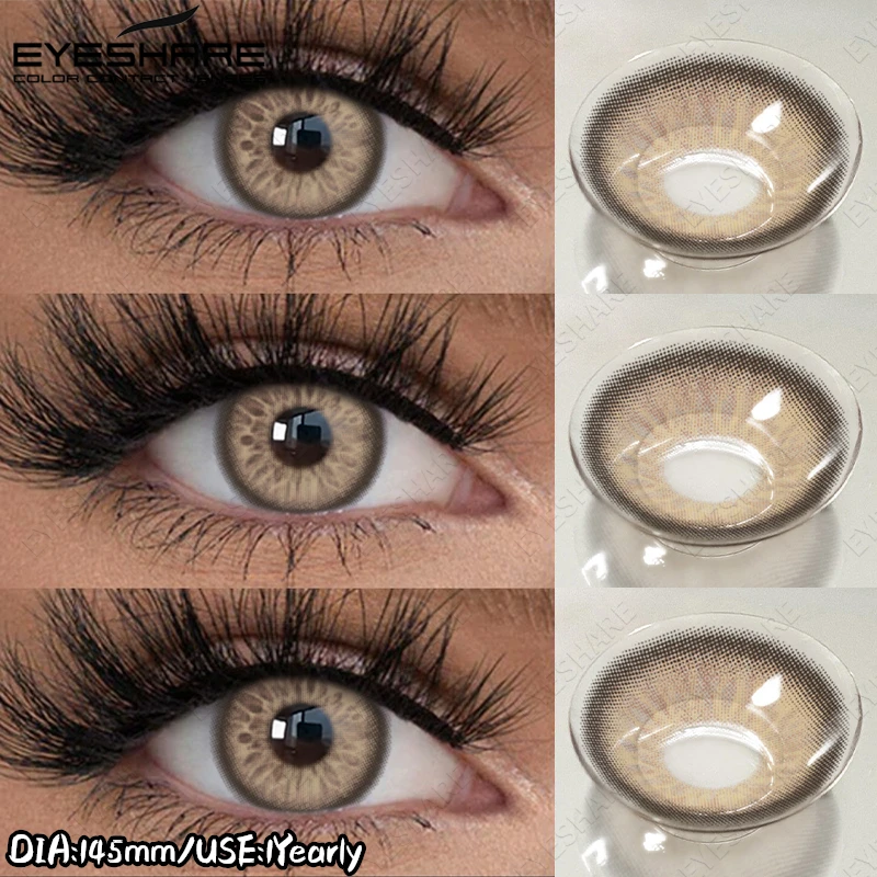 EYESHARE Natürliche Farbige Kontaktlinsen Braune Augenlinsen Graue Schöne Pupillen Blaue Augenlinsen Jährliche Grüne Schönheits-Make-up-Linsen – Detail 19