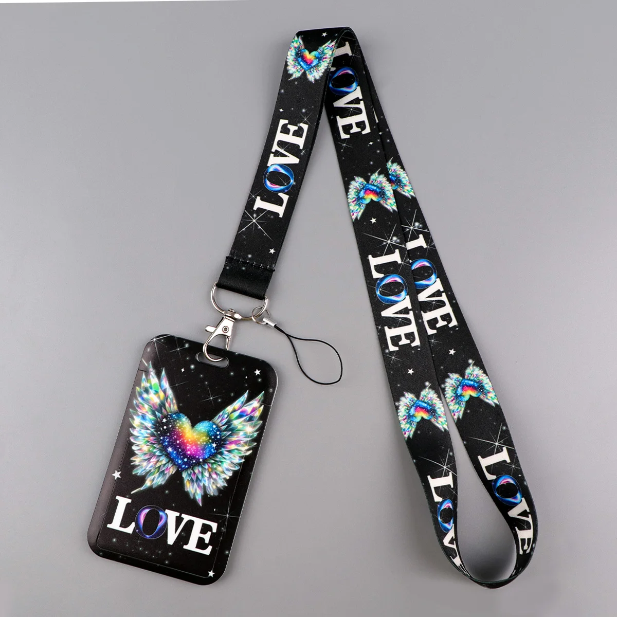 Dark Butterfly Spider Skull Lanyard Neck Strap Keychain Card Cover Badge Holder Mobile Phone Hang Rope Keyring Accessories Gifts
