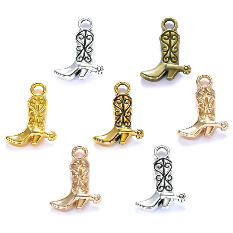 20pcs Charms Boots Shoes 16x12mm 5 Color Pendants Necklace key ring  Jewelry Making DIY Handmade Craft Pendant N179