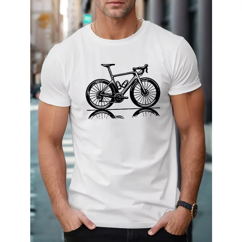 

3D Printed Cycling Pattern Fashionable Cycling Fans, Casual Sports, Breathable, Quick Drying, Loose and Comfortable T-shirt