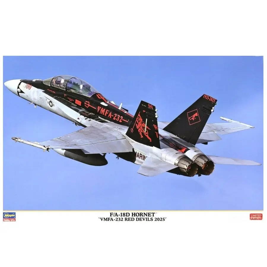 HASEGAWA HA07562 1/48 F/A-18D Hornet `VMFA-232 Red Devils 2025` (Plastic Model Kit)