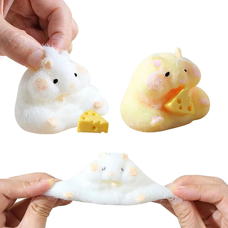 Cartoon Mouse Cute Hamster Waffles Paws Squeeze Toy Silicone Pinch Decompression Stress Relief Toy For Kids Gift