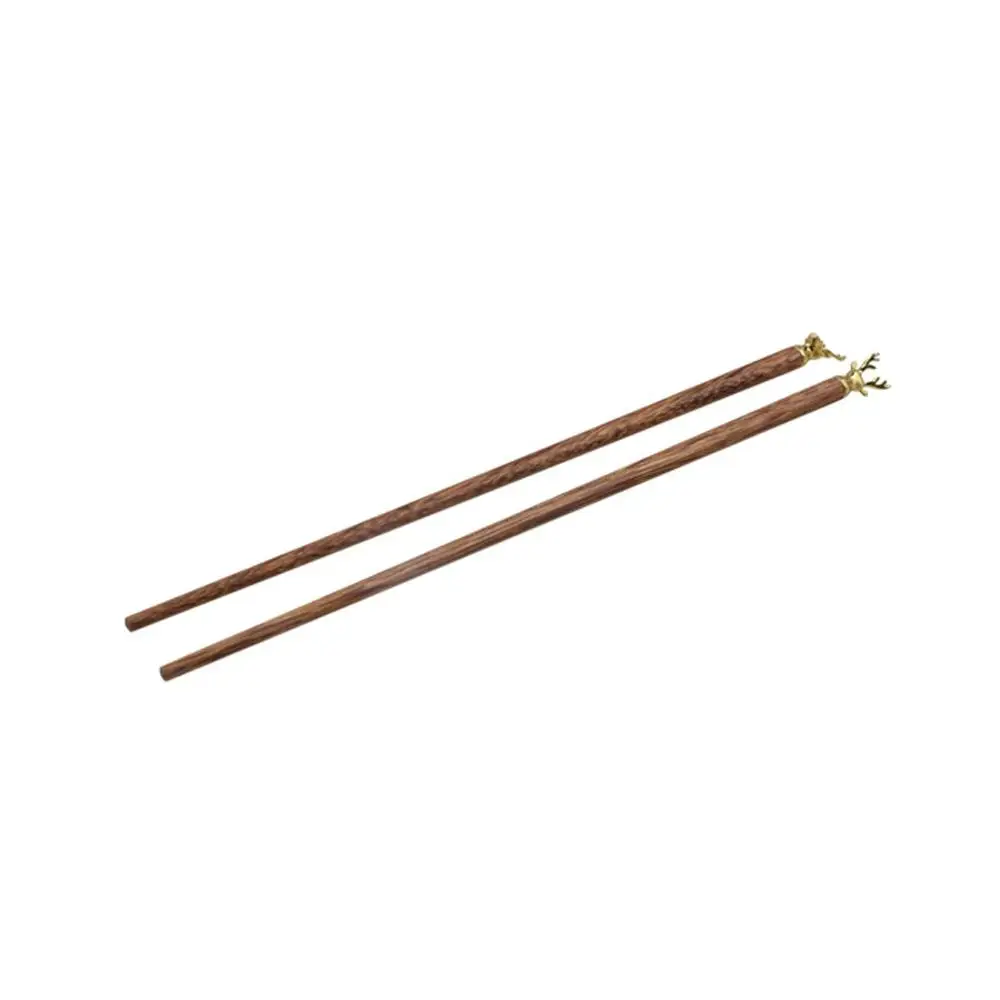 1 pair Reusable Deer Head Wood Chopsticks Wenge Heat Safe Sushi Chopsticks Non-slip Not Easily Deformed Japanese Chopsticks