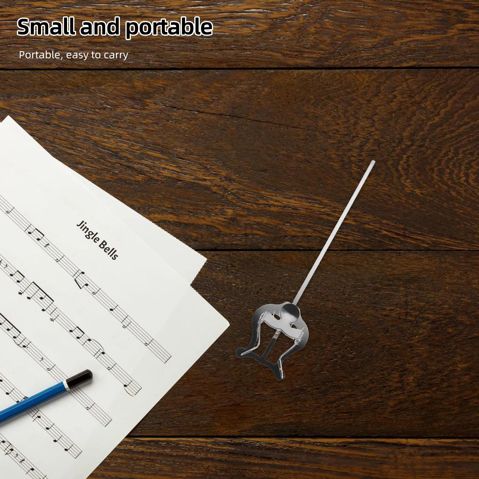 

Clamp on Lyre Sheet Music Holder Silver Portable for Saxophone Clarinet Trumpet Flute Marching Band Secure Fit Easy Page Turn