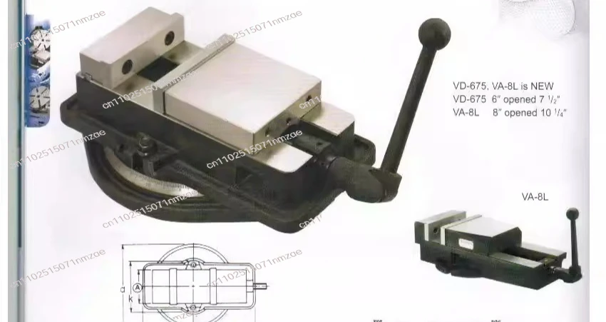 Angle-Locked Vise, 6 Inch Milling Machine Vise, CNC Precision Paralleled Jaw Vise VA-6-1