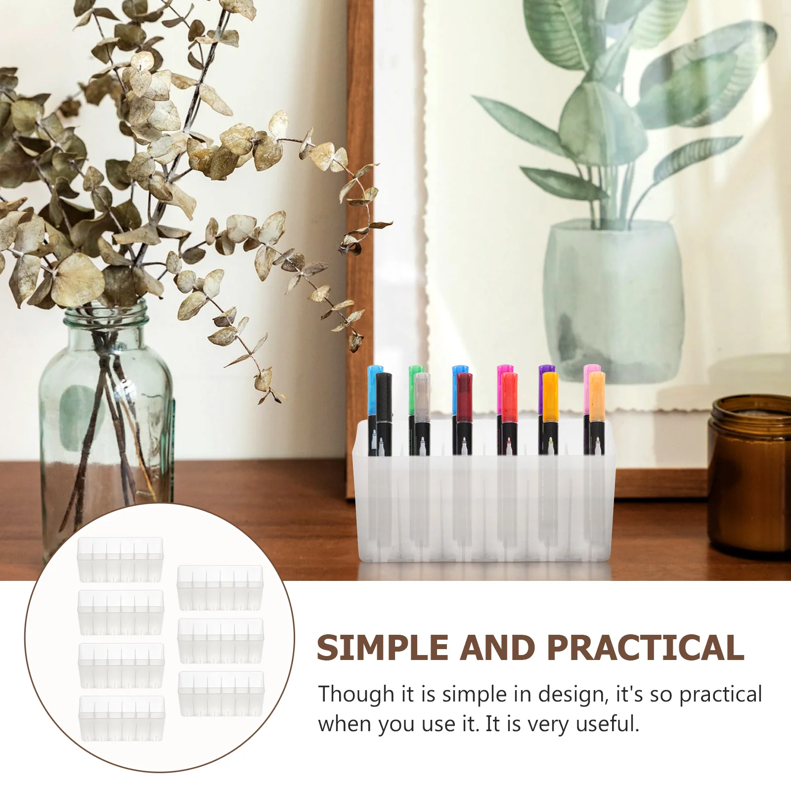 

7 Pcs Marker Pen Storage Box Holders Desk Organizer Plastic Organizers Pens for