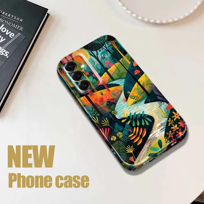 Cartoon Forest Stream Path For Samsung Galaxy S26 S25 S24 S23 S22 S21 FE Lite Plus Ultra Film Hard Shell Phone Case