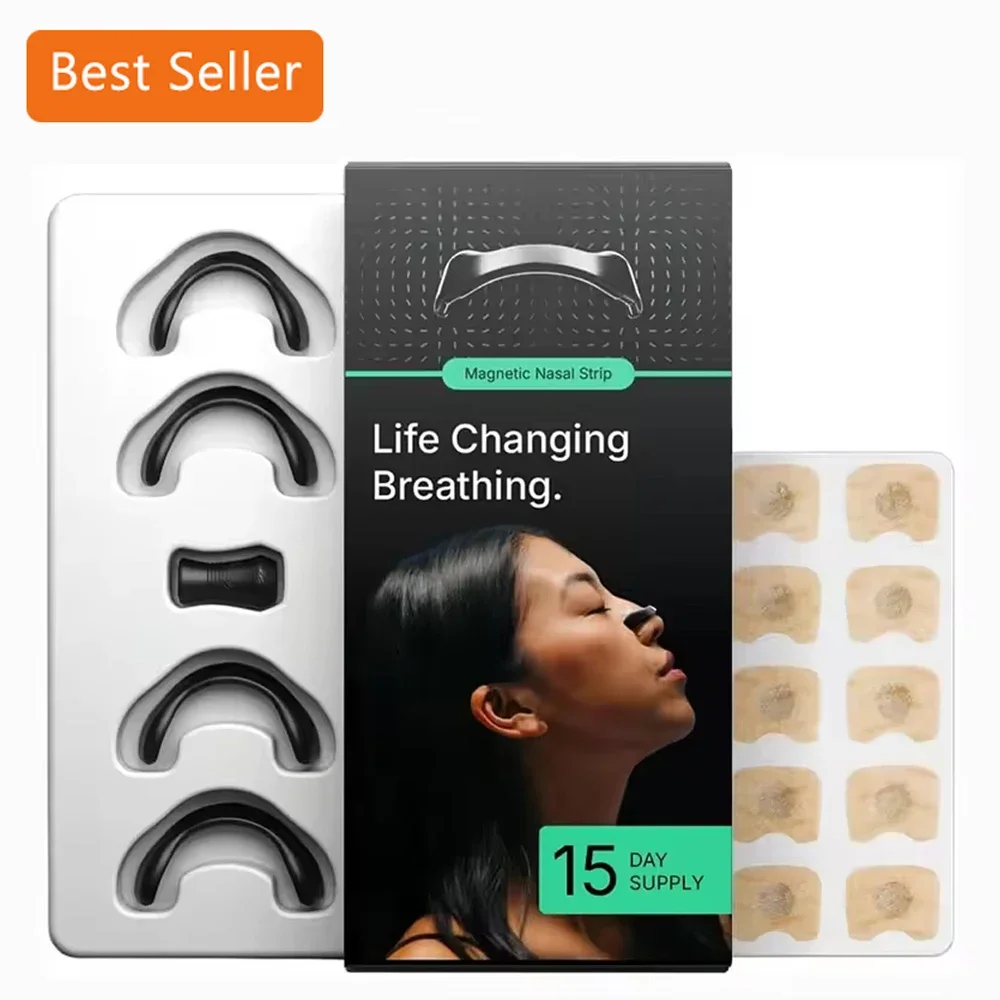 

Skin Safe Magnetic Nose Strips,Sport Nasal Dilator,Intake Breathing Nasal Strip Starter Kit Boost Oxygen Snore Reducing Aids