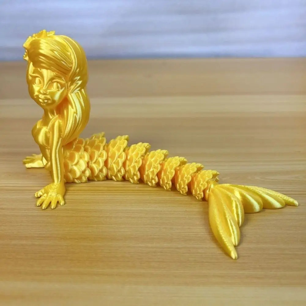 3D Printed Cute Mermaid Model Landscape Ornament Multi-jointed Aquascape Model Movable Home Decoration Simulation Toys Kids