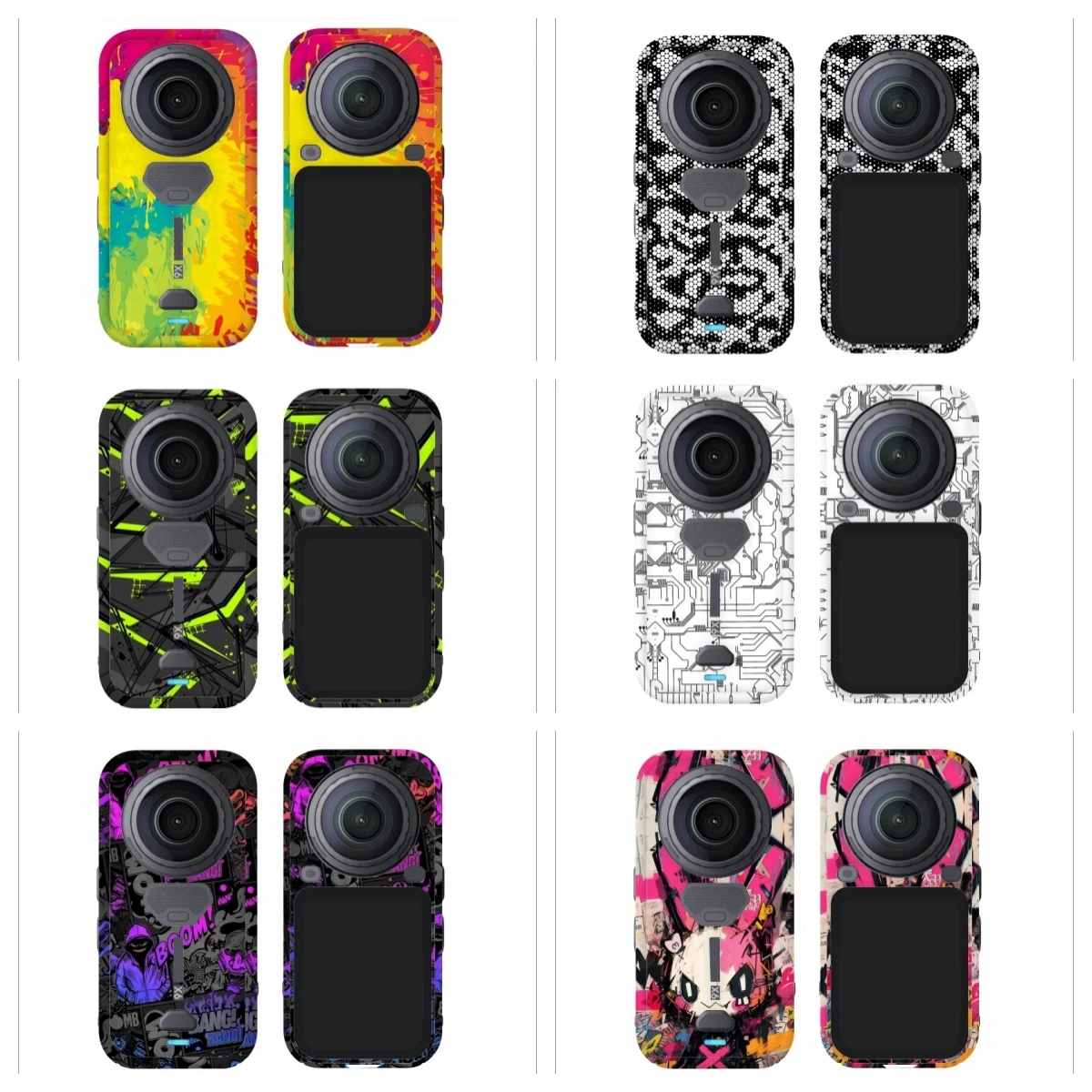 Camouflage Protective Sticker for Insta360 X6 Camera—Scratch-Resistant and Leaves No Residue,X6 Full-Coverage Protective Film