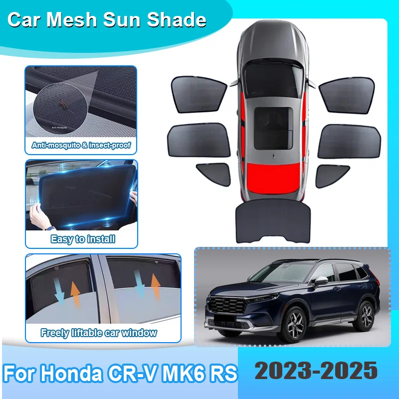 

Солнцезащитный козырек для Honda CR-V MK6 RS ZC8 e:PHEV e:FCEV 2023-2025: Сетчатая шторка на лобовое стекло с защитой от УФ-лучей, аксессуары для автомобиля