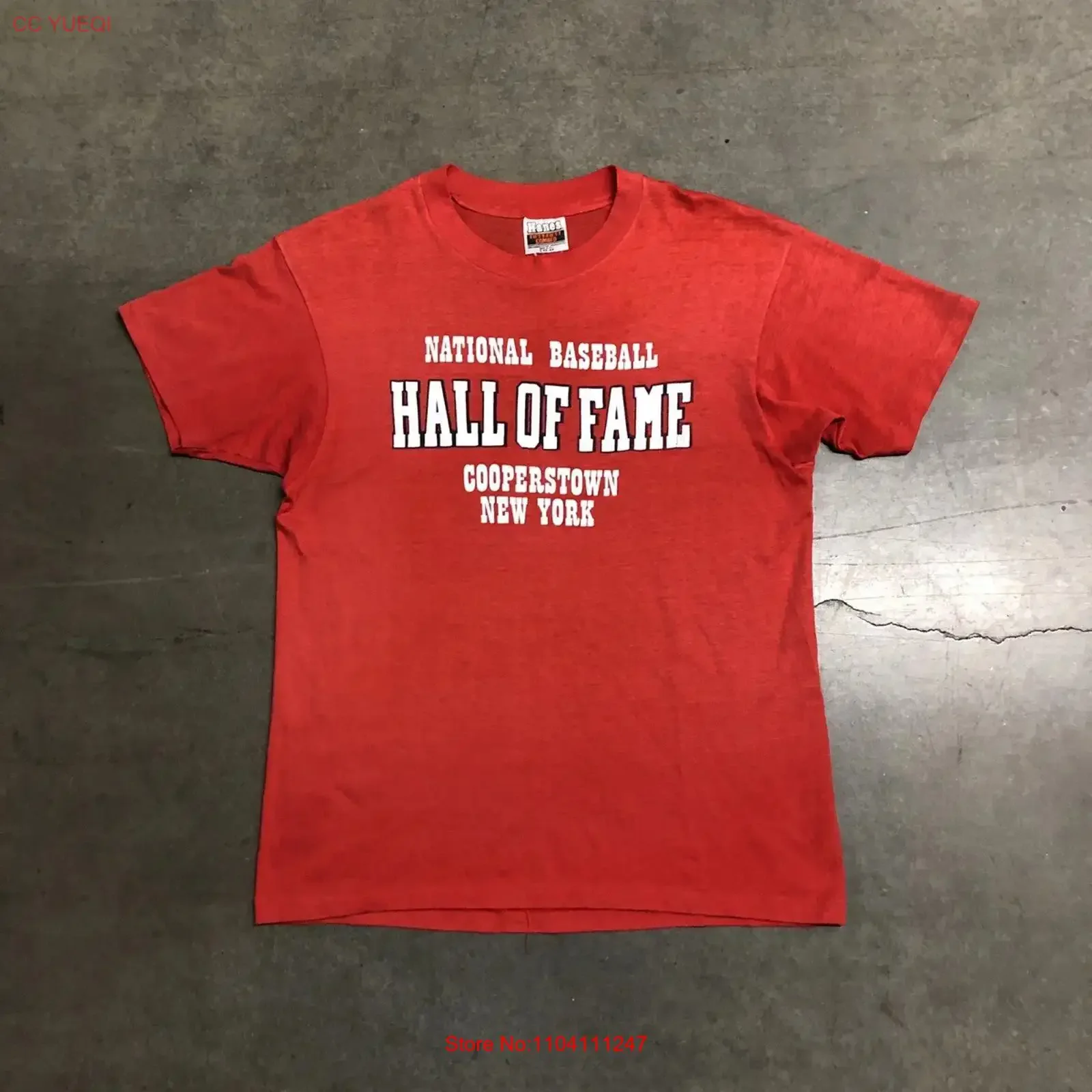 Vintage 80 s Baseball Hall Of Fame Cooperstown T Shirt Mens Large Medium vintage Washed Comfortable Soft Stretched streetwear