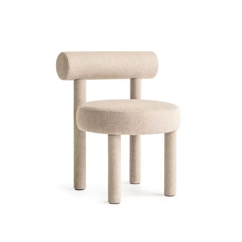 ED Solid Backrest Cream Style Stool Dressing Chair Home Stable Soft Dining Chairs Designer Model Room Makeup Stool
