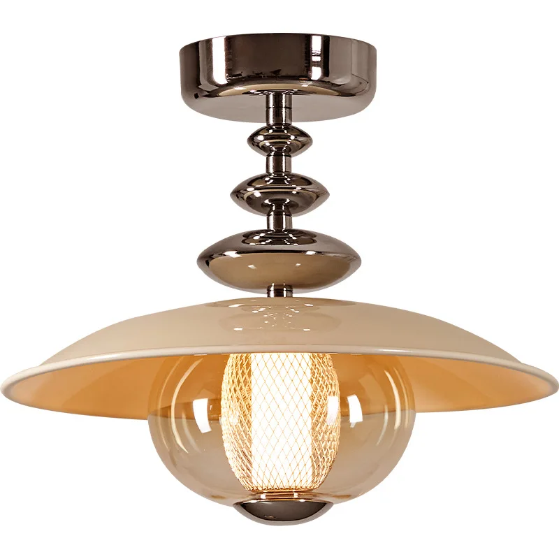 

Vintage Art Aisle Ceiling Lamps Glass Sconces Balcony Hallway Entrance Porch Cloakroom Stair Ceiling Light Lamps for Living Room