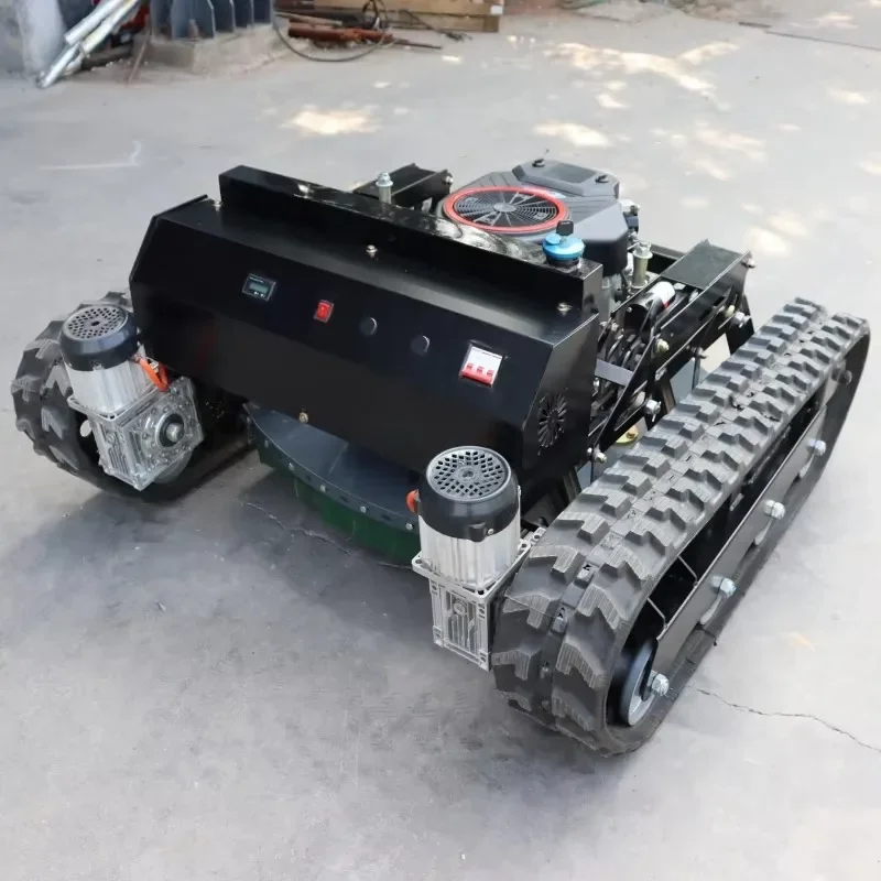 

Remote Control Tracked Lawn Mower: Automatic Self-Propelled Grass Crusher for Orchard Farming & Hillside Terrain