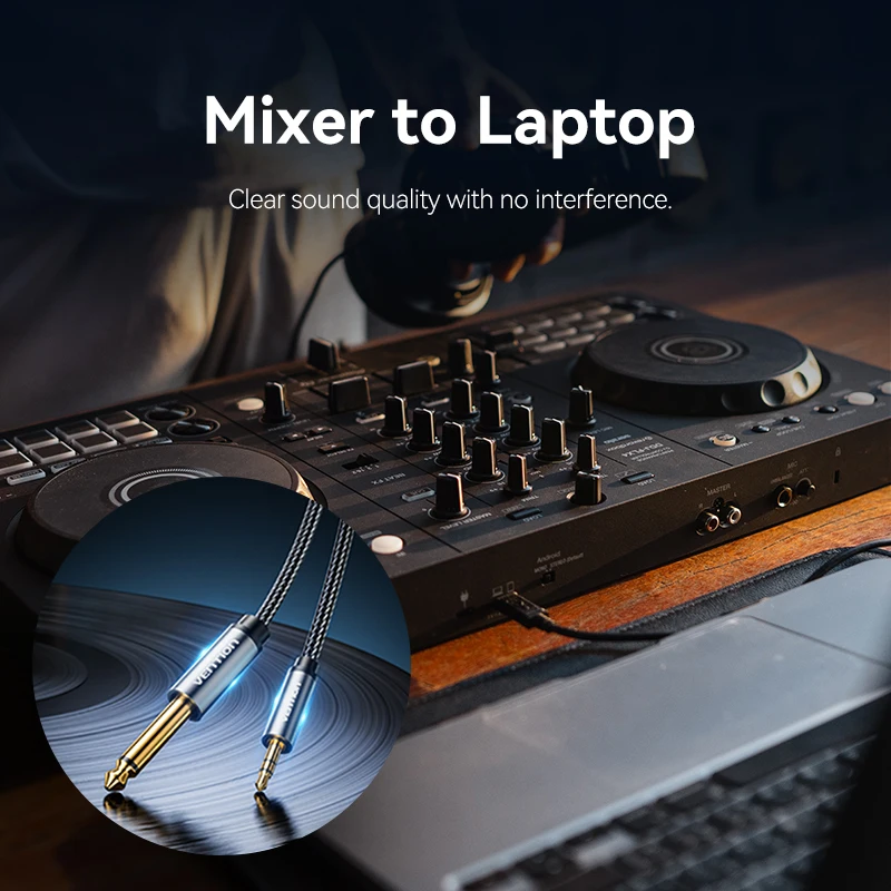 Vention TRS 3.5mm To TS 6.35mm Audio Cable Adapter Aux Cable for Mixer Amplifier 1m 2m 3m 5m 10m Aux Cable Male to Male