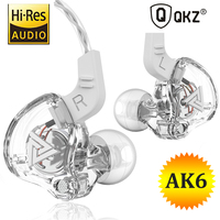 Original QKZ AK6 In-ear Earphone HiFi Bass Headphones with Microphone Noise Canceling 3.5mm Wired Headset Sports Games Earbuds