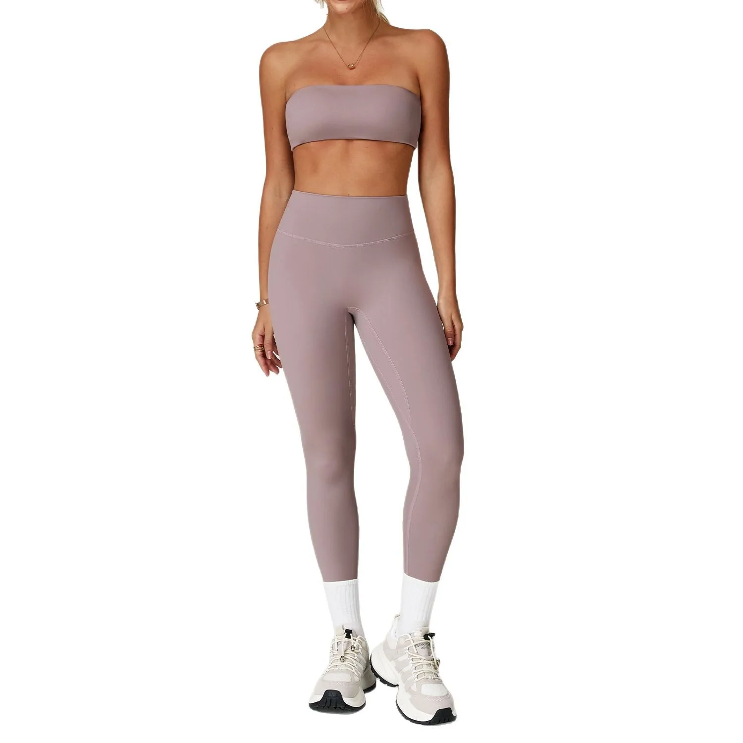 

Mxdutti Yoga Suit For Women, Hip Lifting Fitness, Quick Drying Yoga Suit, Running Exercise, Strapless Suit New Two Piece Set