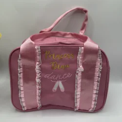 Bolso de baile de encaje Rosa personalizado para niña, bolsa de Ballet de baile bordada, bolsa de Ballet para bebé, bolsa de hombro de gimnasia para niños