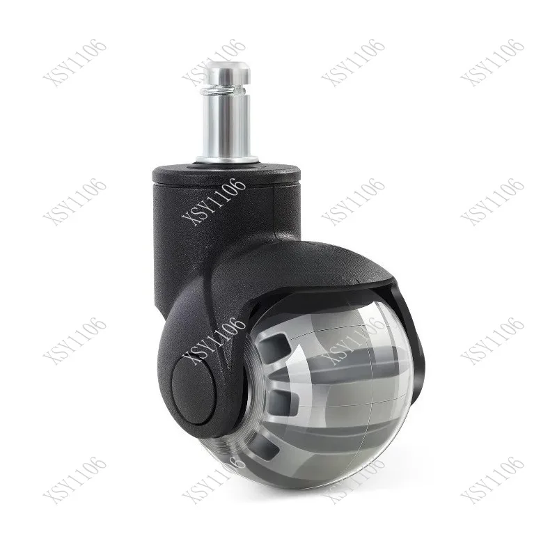 2 Inch PU Silent Transparent Caster Wheels Spring Bearing Swivel Casters For Office Chair Furniture