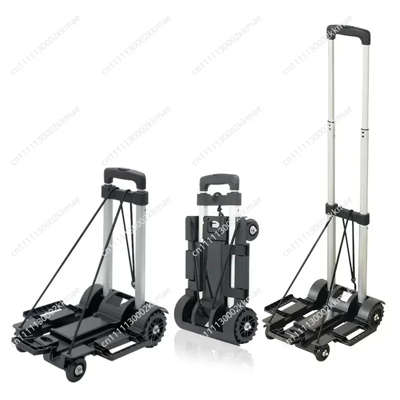 DurableStall Pulling Truck Folding Cart Portable Trolley Household Trolley Luggage Cart Trailer Small Trolley