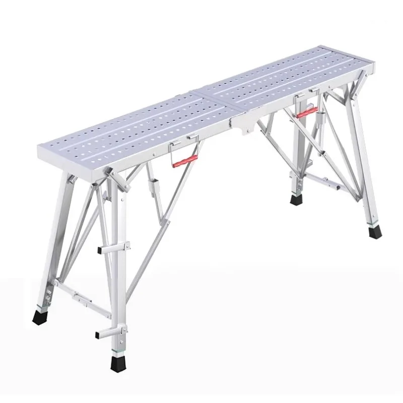 Engineering decorative ladder Iron folding lift adjustable horse stool ladder construction Thickened plaster
