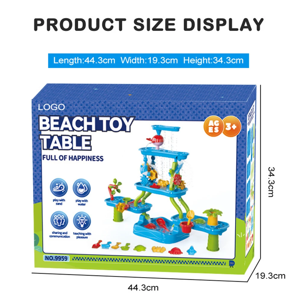 キッズビーチトイ ウォーターテーブル DIY 親子で遊べるインタラクティブトイ 夏の水遊び 砂場テーブル 子供用屋外ガーデンバンカープレイセット