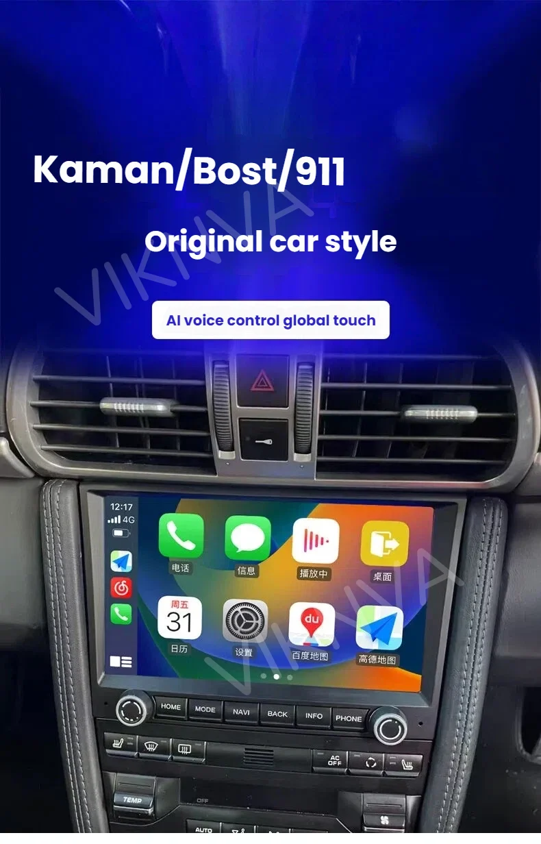 Android 10 Multimedia Player Car Radio For Porsche Cayman 911 Boxster 997 GPS Navigation 4GB + 64GB Car Stereo Screen CarPlay
